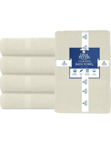Conjunto de Toallas de Baño DAN RIVER 4 Piezas 68.5x137 cm 100% Algodón