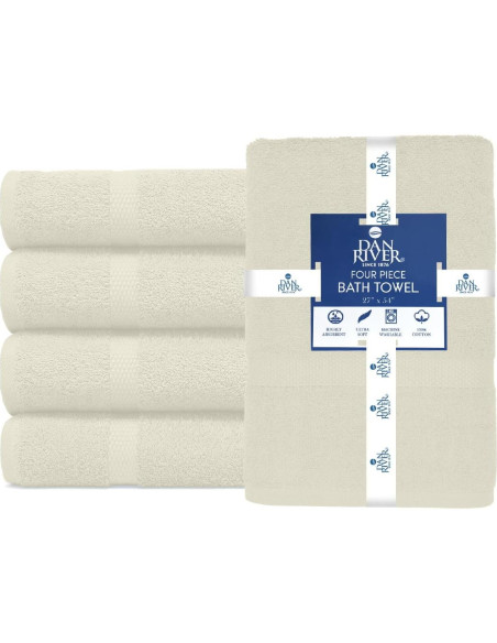 Conjunto de Toallas de Baño DAN RIVER 4 Piezas 68.5x137 cm 100% Algodón