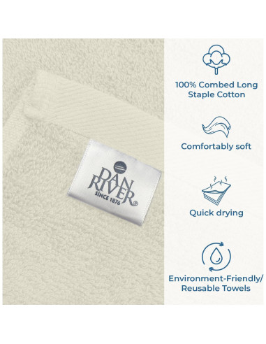 Conjunto de Toallas de Baño DAN RIVER 4 Piezas 68.5x137 cm 100% Algodón