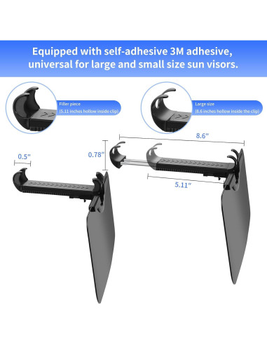 Extensor de Visera Solar GQLHYD para Auto, Polarizado HD