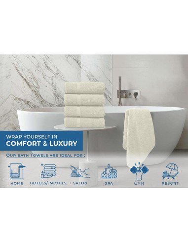 Conjunto de Toallas de Baño DAN RIVER 4 Piezas 68.5x137 cm 100% Algodón