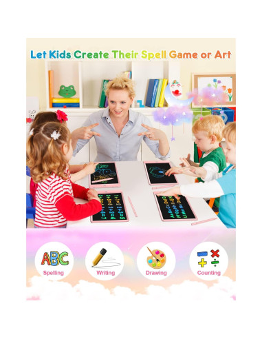 Tableta de Escritura LCD FLUESTON 10" Rosa para Niños
