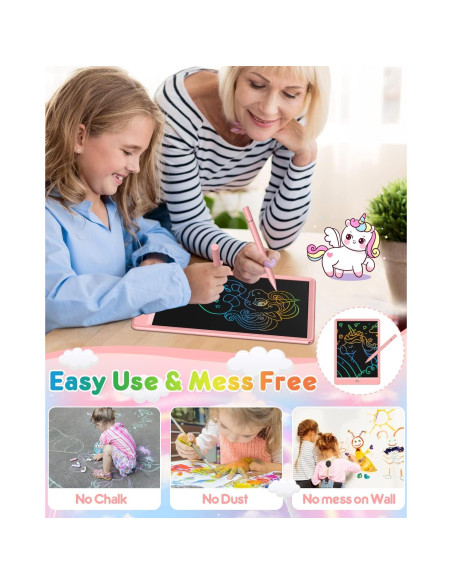 Tableta de Escritura LCD FLUESTON 10" Rosa para Niños