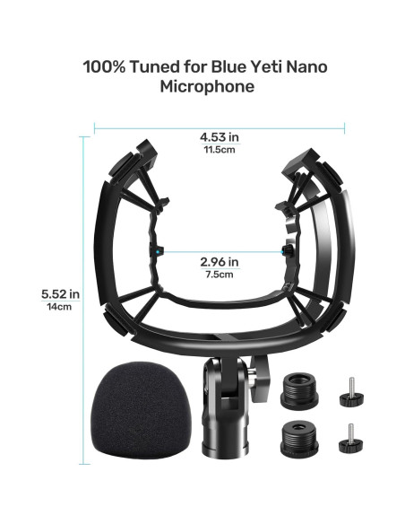 Soporte de choque para micrófono Blue Nano con filtro anti-pop