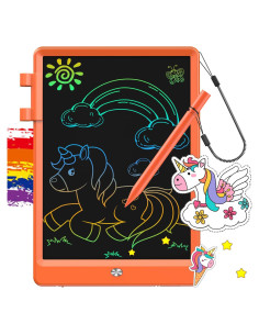 Tableta de Dibujo LCD FLUESTON 10" Naranja para Niños