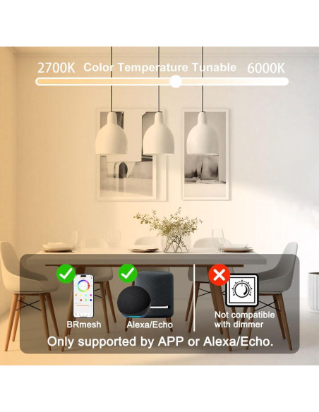 Bombillas LED Globo ILC G120 15W E26 RGB CCT 2700K-6000K 2P