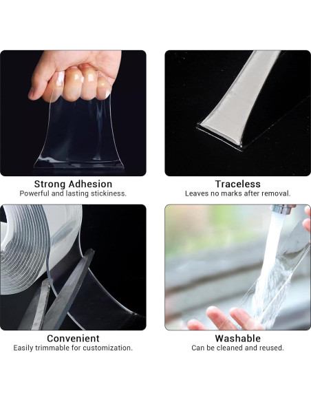 Cinta Adhesiva Doble Cara SUTOUG 6m Transparente Reutilizable