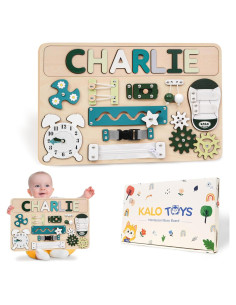 Tablero Ocupado Montessori de Madera Verde para Niños