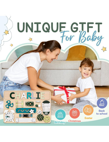 Tablero Ocupado Montessori de Madera Verde para Niños