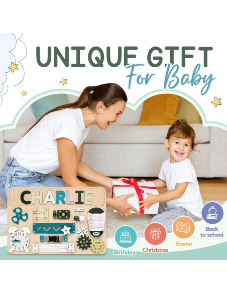 Tablero Ocupado Montessori de Madera Verde para Niños