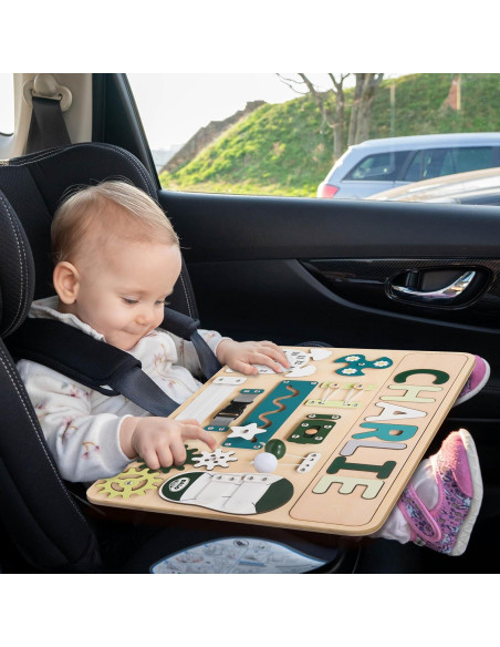 Tablero Ocupado Montessori de Madera Verde para Niños