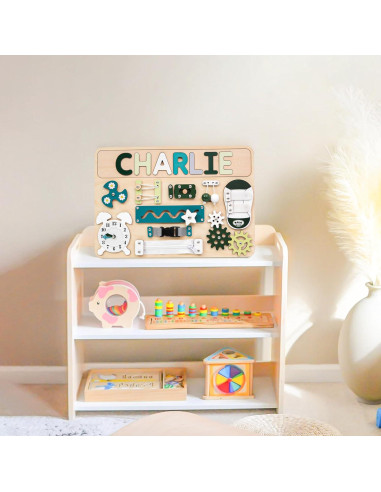 Tablero Ocupado Montessori de Madera Verde para Niños