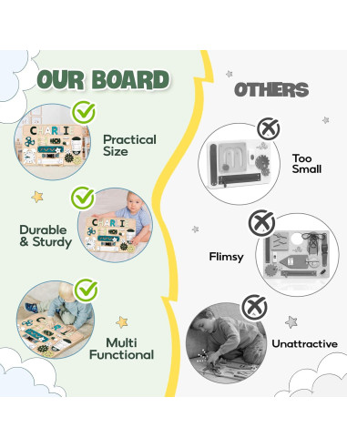 Tablero Ocupado Montessori de Madera Verde para Niños