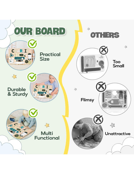 Tablero Ocupado Montessori de Madera Verde para Niños