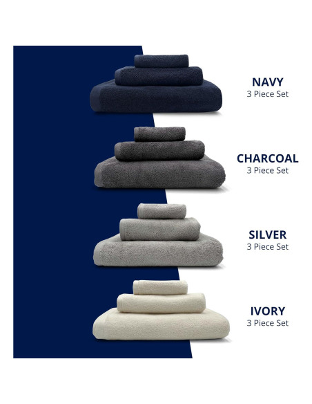 Conjunto de Toallas Lincoln & Palm 3 Piezas 700 GSM Carbón