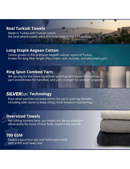 Conjunto de Toallas Lincoln & Palm 3 Piezas 700 GSM Carbón