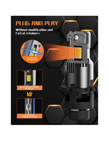 Bombillas LED D2S D2R Autogood 24000 Lúmenes 6000K Frías - Paquete de 2