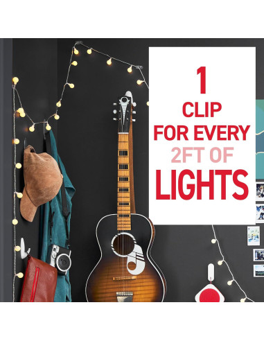 Clips de Luz Mini Command 45 Piezas Transparentes Indoor