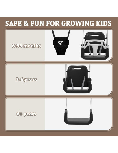 Columpio y Saltador 2 en 1 JWPEHOE Plegable Negro
