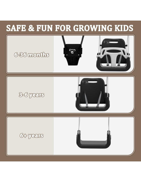 Columpio y Saltador 2 en 1 JWPEHOE Plegable Negro