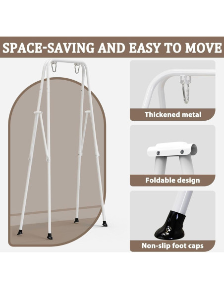 Columpio y Saltador 2 en 1 JWPEHOE Plegable Negro