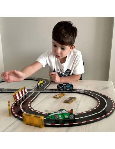 Juego de Pistas de Carreras Magnéticas IGIVI - 4 Coches, 1.01 kg