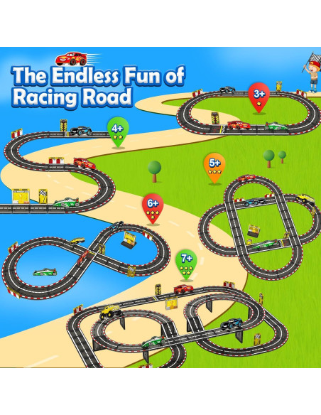 Juego de Pistas de Carreras Magnéticas IGIVI - 4 Coches, 1.01 kg