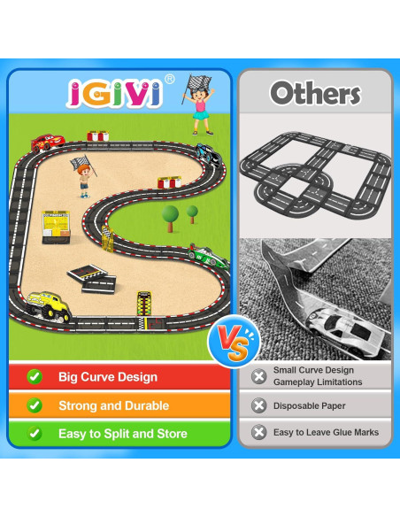 Juego de Pistas de Carreras Magnéticas IGIVI - 4 Coches, 1.01 kg