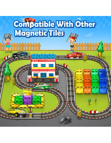 Juego de Pistas de Carreras Magnéticas IGIVI - 4 Coches, 1.01 kg