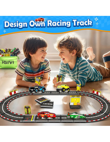 Juego de Pistas de Carreras Magnéticas IGIVI - 4 Coches, 1.01 kg