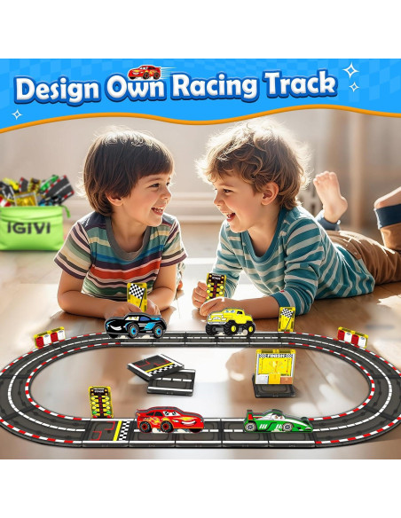 Juego de Pistas de Carreras Magnéticas IGIVI - 4 Coches, 1.01 kg