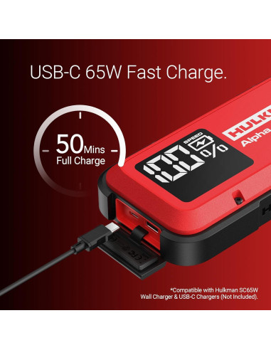 Arrancador de Batería Hulkman Alpha 1250A 44.4Wh Portátil