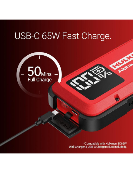 Arrancador de Batería Hulkman Alpha 1250A 44.4Wh Portátil