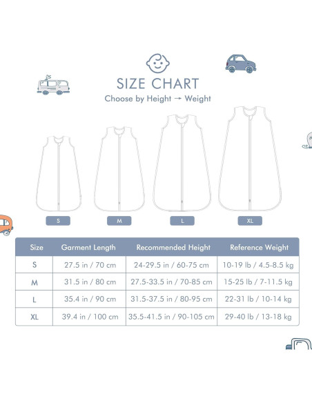 Saco de Sueño Bebé TADO MUSLIN 100% Algodón Orgánico 0.5 TOG