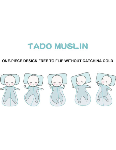 Saco de Sueño Bebé TADO MUSLIN 100% Algodón Orgánico 0.5 TOG