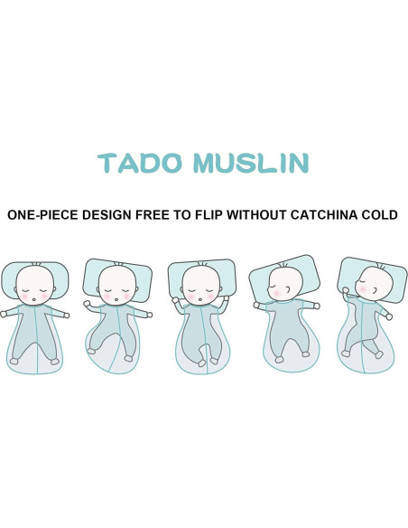 Saco de Sueño Bebé TADO MUSLIN 100% Algodón Orgánico 0.5 TOG