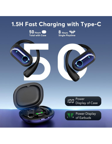 Auriculares de Traducción AI MOZC 4-en-1 Bluetooth 5.4 Azul