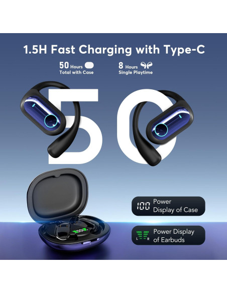 Auriculares de Traducción AI MOZC 4-en-1 Bluetooth 5.4 Azul