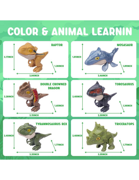 6 Juguetes de Dinosaurios para Dedos Ledorr - Regalo Infantil