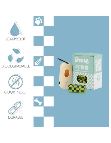 Bolsas de Poop Biodegradables THE LICKER STORE 120 Unidades