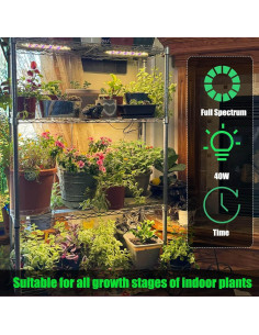 Luces de Crecimiento LED Abonnyc 40W 4 Paneles Ultra Delgado 2