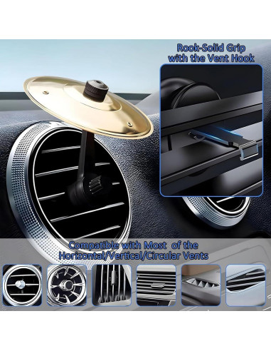 Mini Platillo de Ventilación de Auto ZAGEVIVIN Oro 13.5cm