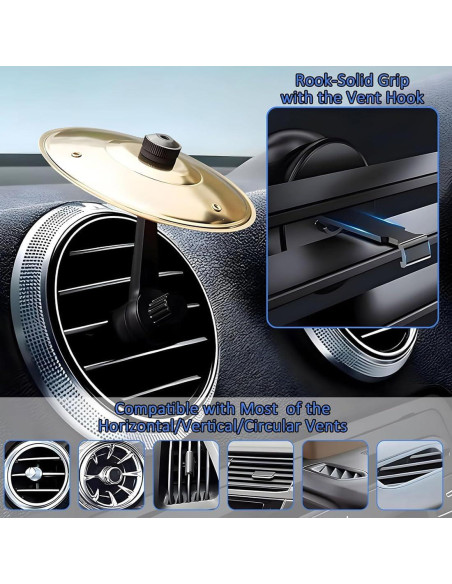 Mini Platillo de Ventilación de Auto ZAGEVIVIN Oro 13.5cm