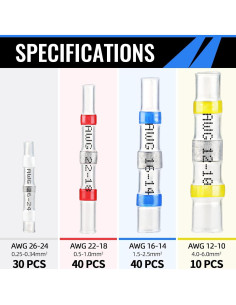 Kit de 120 Conectores de Cable Aislados Sopoby - Impermeables 2