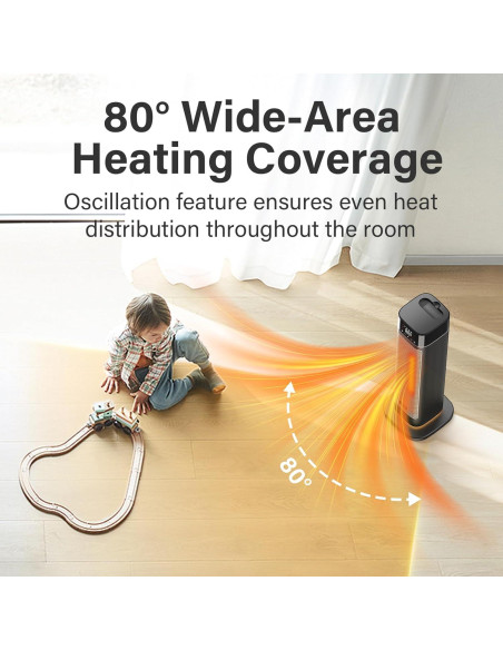 Calefactor eléctrico JRD 1500W 24" con control remoto y oscilación