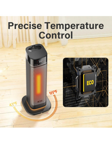 Calefactor eléctrico JRD 1500W 24" con control remoto y oscilación