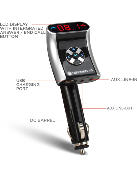 Adaptador Bluetooth GOgroove FlexSMART X3 Mini para Coche