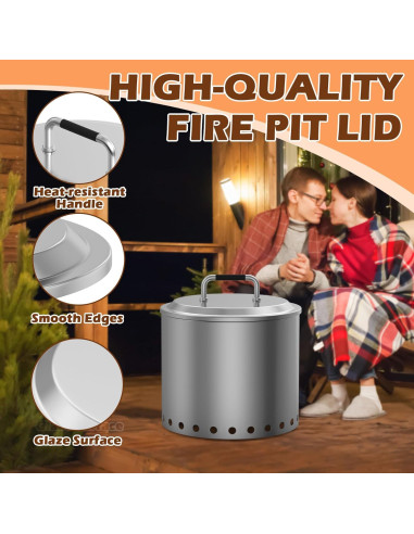 Tapa de Fogata Redonda MOASKER 15" Acero Inoxidable