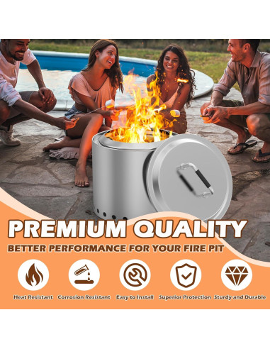 Tapa de Fogata Redonda MOASKER 15" Acero Inoxidable