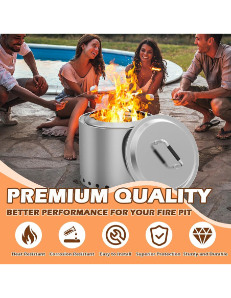 Tapa de Fogata Redonda MOASKER 15" Acero Inoxidable